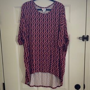 LuLaRoe Irma 2XL Pink and Black Geometric